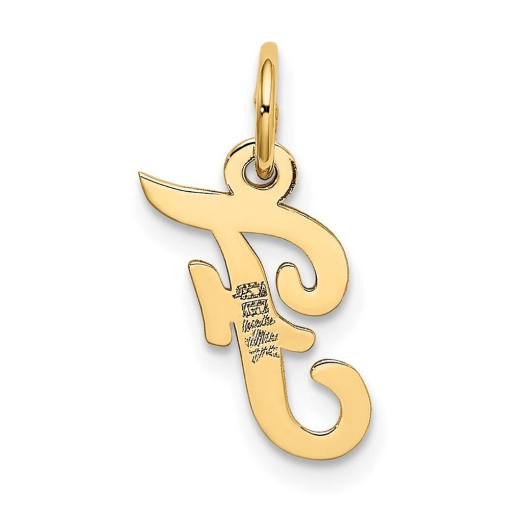 Kazi Luxury 14k Yellow Gold Small Script Letter F… - image 3